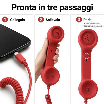 Pronta in tre passaggi: collegala, sollevala, parla