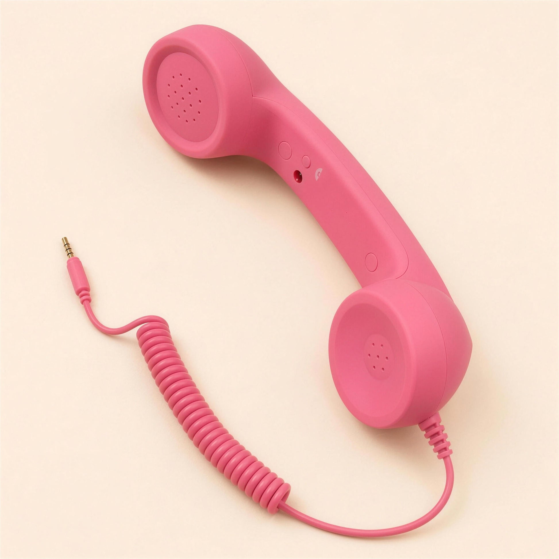 Cornetta telefono retrò rosa bubblegum con cavo jack 3,5mm a spirale